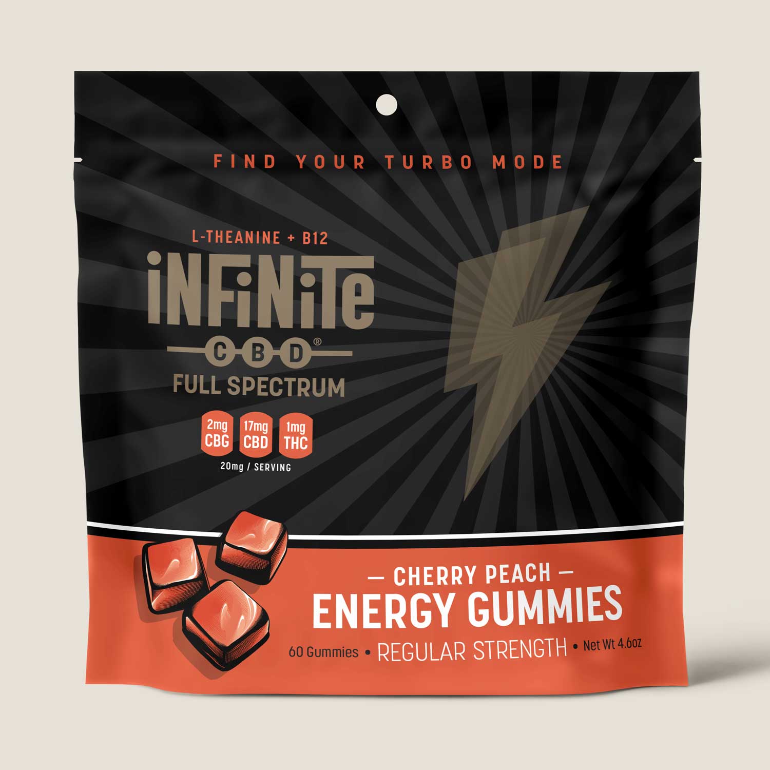 Gummies<br>Formulation: Energy<br>CBD: Full Spectrum (Contains THC)<br>Strength: Regular (20mg/serving)