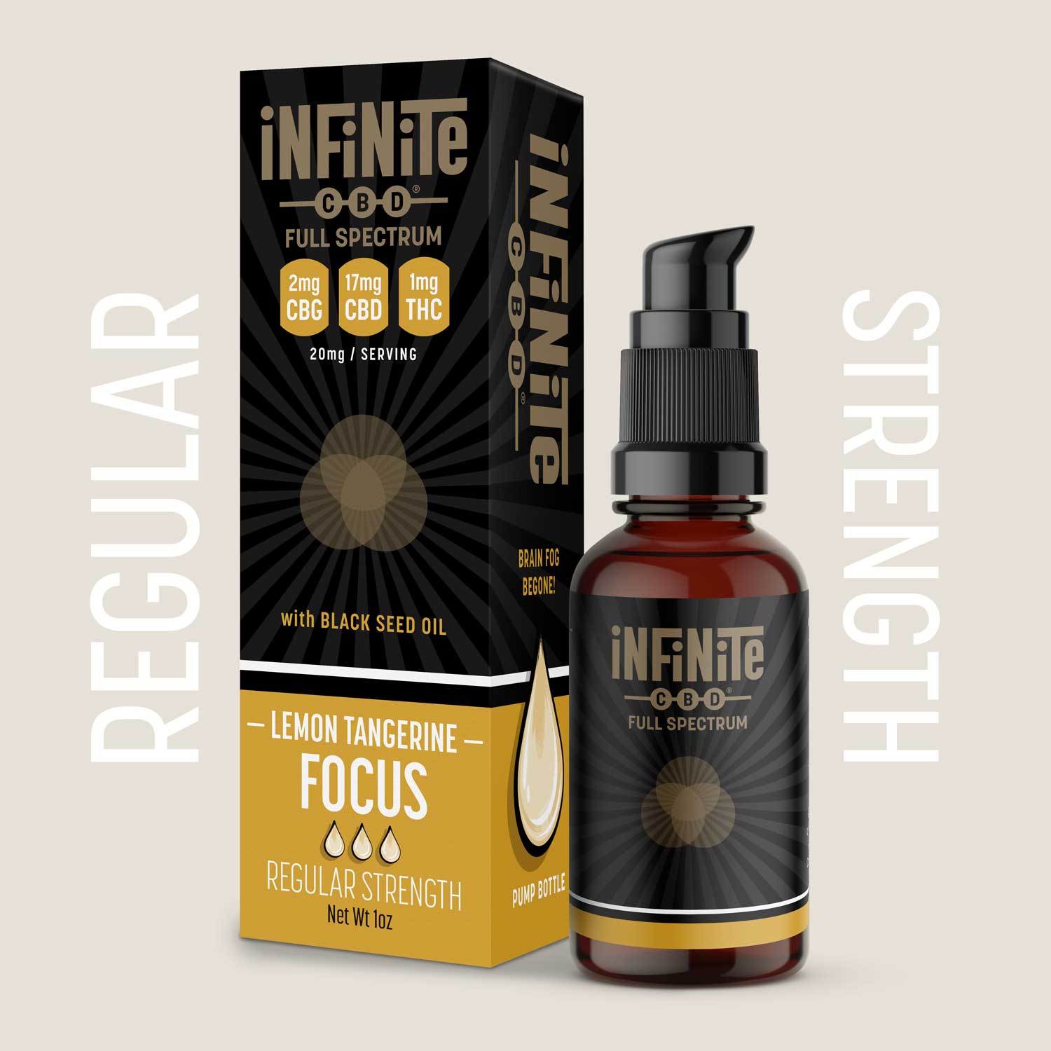 Tinctures<br>Formulation: Focus<br>CBD: Full Spectrum (Contains THC)<br>Strength: Regular (20mg/serving)