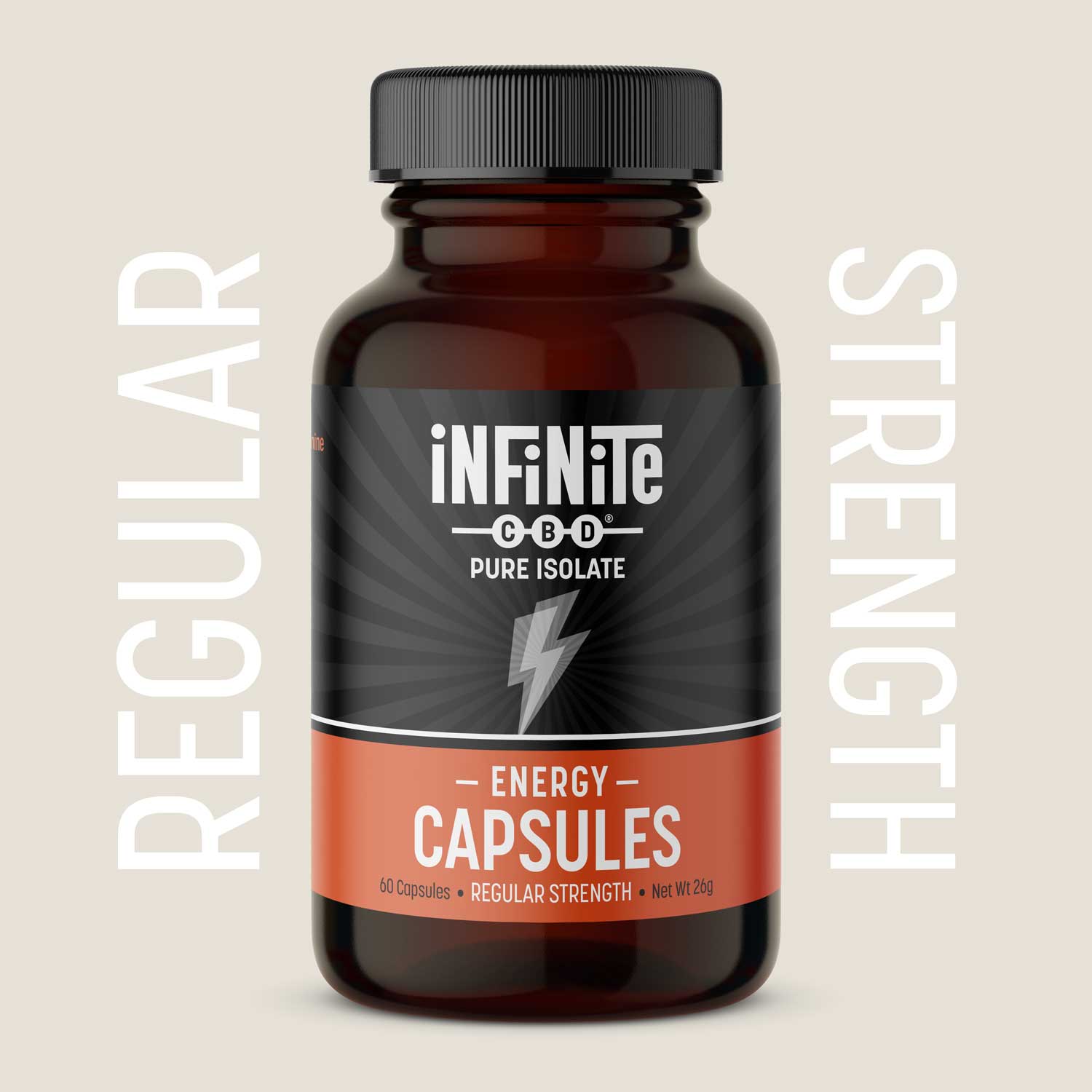 Capsules<br>Formulation: Energy<br>CBD: Pure Isolate (Zero THC)<br>Strength: Regular (20mg/serving)